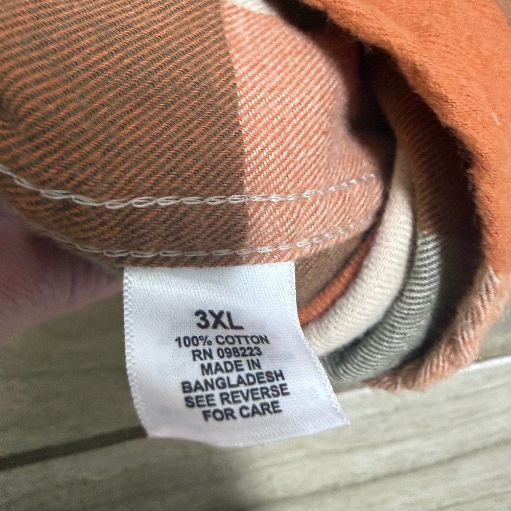 Magellan Outdoors Canyon Creek Flannel Shirt 3XL Amber Brown Plaid NWT - Picture 8 of 11